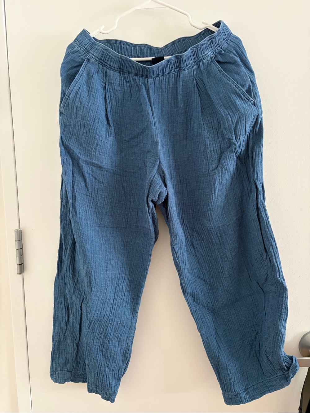 GAP Medium Blue Cotton Gauze Easy Barrel Pant | MP